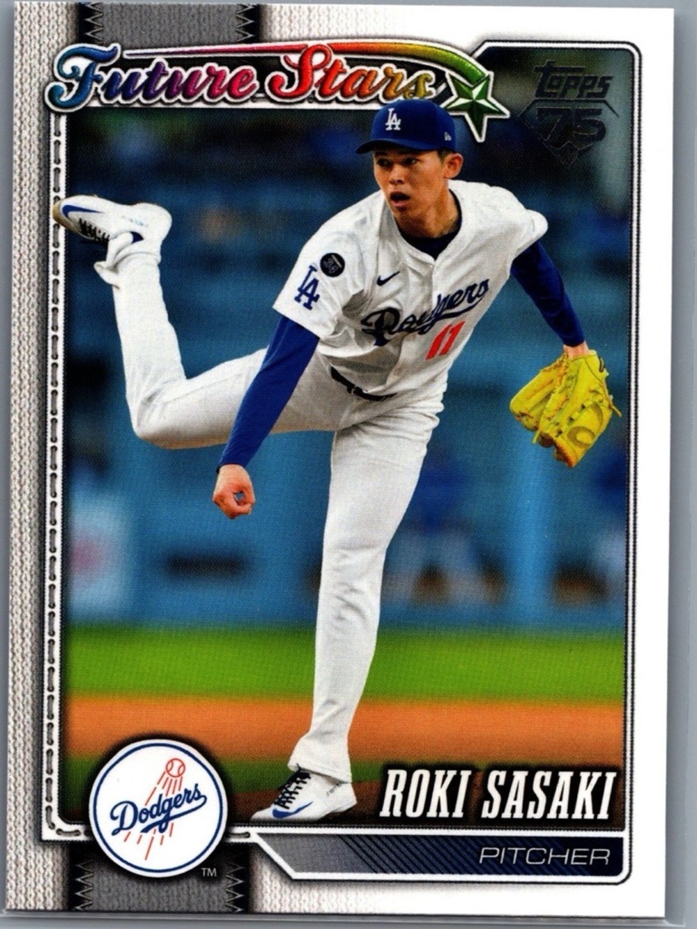 Topps Blue and White Roki Sasaki Dodgers Card